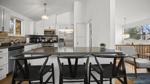 Fully equipped kitchen, complete with modern appliances.