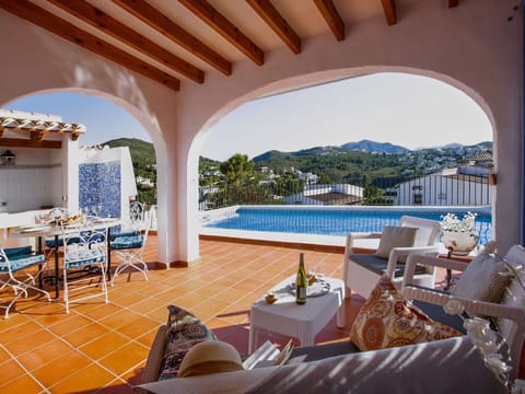 Property, Furniture, Sky, Table, Water, Azure, Chair, Shade, Outdoor Furniture, Swimming Pool