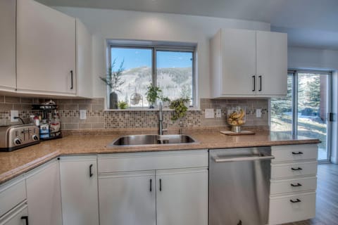 Beautiful views of Tenderfoot mountain from the kitchen.