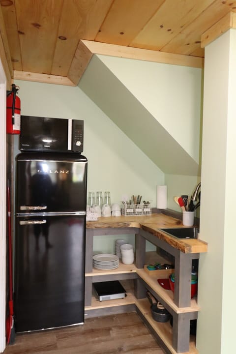 fully stocked kitchenette