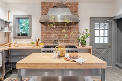 Additional prep space at the island counter.