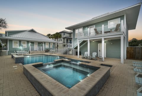 Enjoy the pool during the day and night