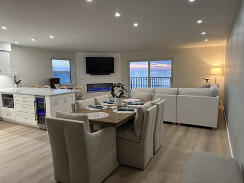 Spacious open concept living area with gulf views from every window 
