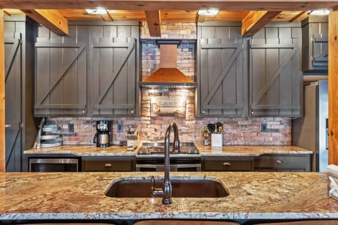 Kitchen with ample granite counter top space