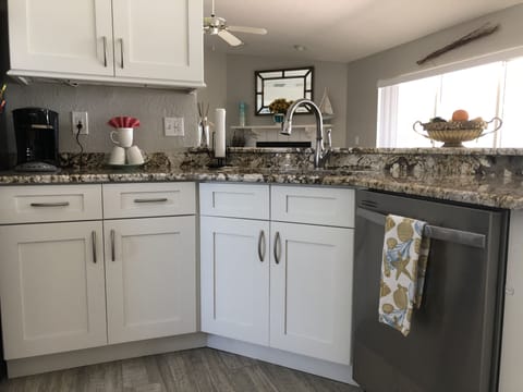 Kitchen facing living room