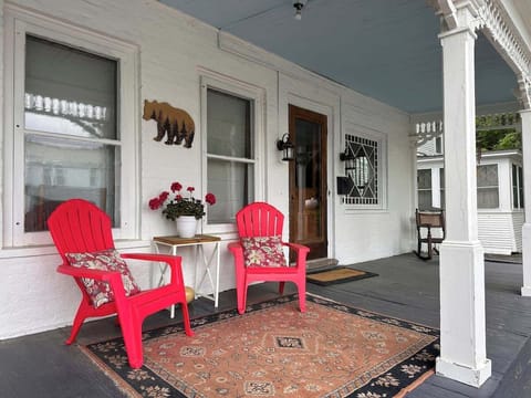 Our favorite place to sit and enjoy the morning coffee - the sun will slowly come up and begin to warm the entire porch. 