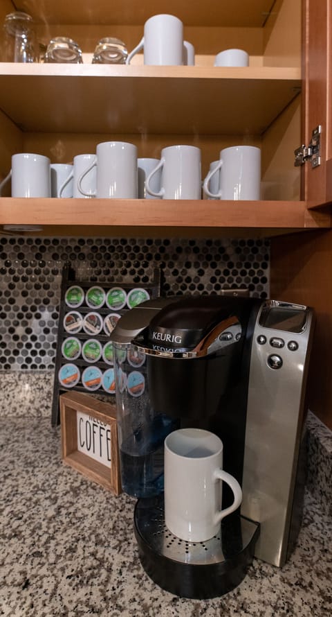 Coffee maker/pods included