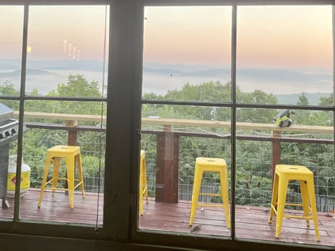 sunrise enhanced with coffee and stretching