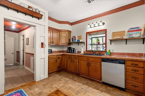 Market Plaza, across the street, dates back to the 1800s, like the home, and is the site settlers sold their produce and wares.