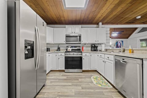 Wake up and make yourself a cup of coffee or a cup of tea in the tea kettle. 