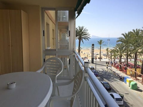 Balcony with outside dining table