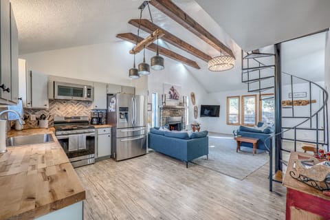 Kitchen view into the living room