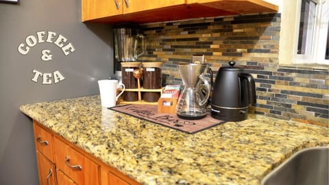 Regular and decaf pour-over coffee. Six (6) tea options also available.