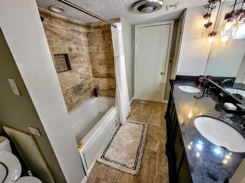 Hall Bathroom with a spa tub, shower &  bidet  for the other 3 rooms upstairs 