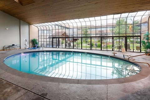 Soak up calm vibes with wide views across the indoor pool.