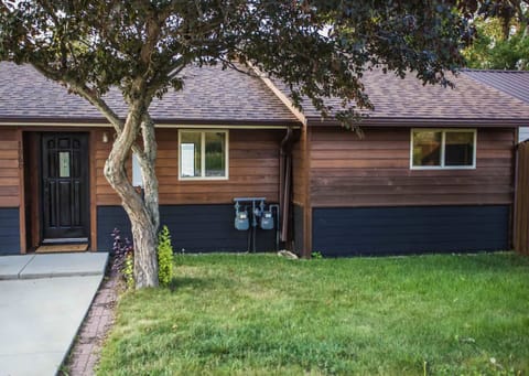 Front of the rental. Black door is entrance