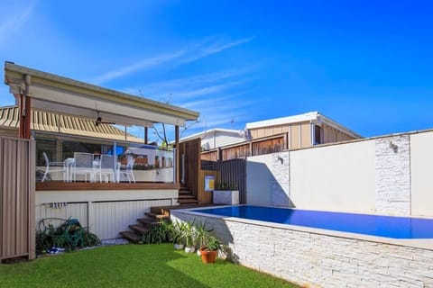 Backyard with pool.