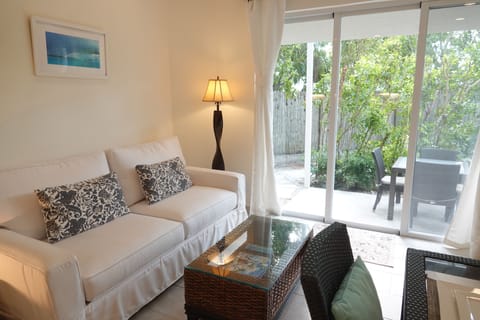 Inviting Living Room Overlooking a Serene Garden