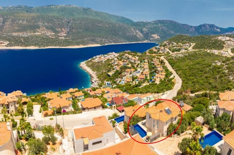 Aerial view showing location of villa