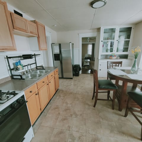 Eat-in kitchen with food and drink items available for purchase!