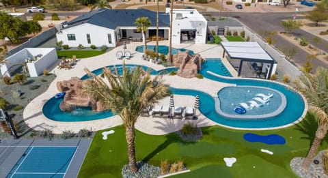 Resort Backyard w/ Lazy River, Putt-Putt, Basketball Hoop, Pickleball, Pool, Spa, Waterslide, Waterfall, Swim-up Bar, and Grill