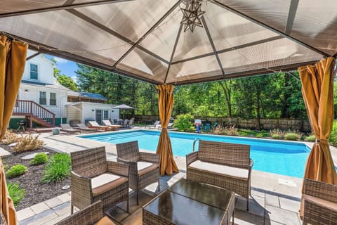 Gazebo overlooking pool