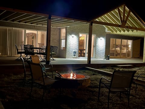 Large covered patio overlooking 50 acres.