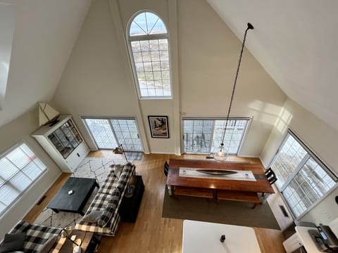 22 foot cathedral ceilings in main living area
