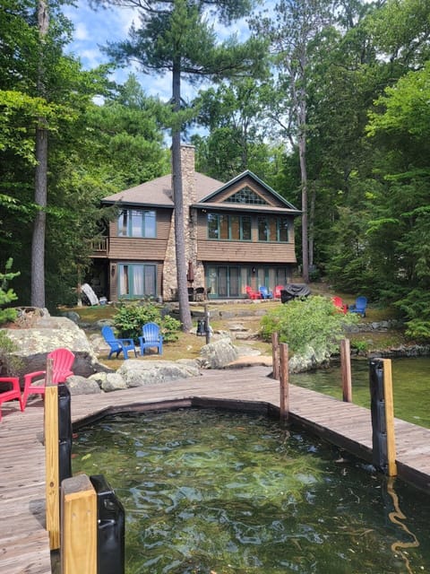Outside there is a u-shaped dock for your boat