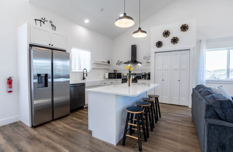 Open kitchen with bar tools