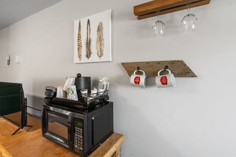Coffee station with microwave