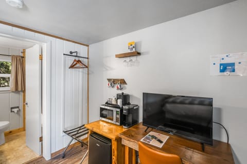 TV, Microwave Coffee and Tea, Minifridge.