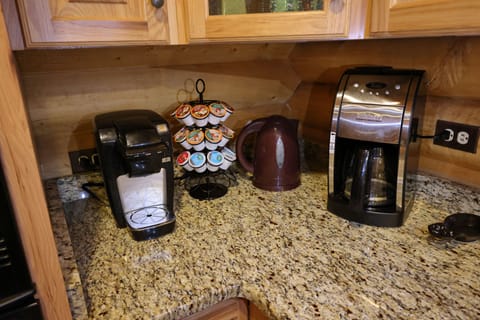 A well stocked kitchen for large family Christmas and Thanksgiving dinners.