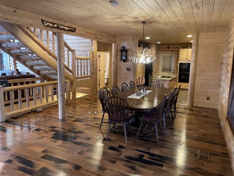 Dining table for large family dinners.