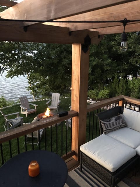 outdoor sofa and chairs on deck