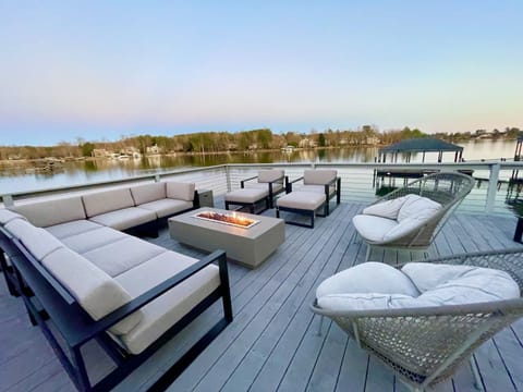 Deck top over water