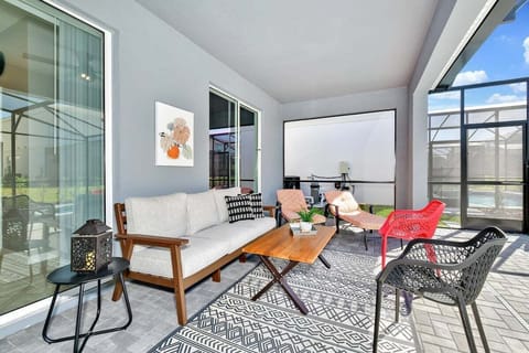 private pool and outside furniture