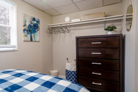 Unpack and stay a while with closet space and dresser available in the bedroom!