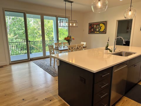 Dining area boast nice views of the backyard area