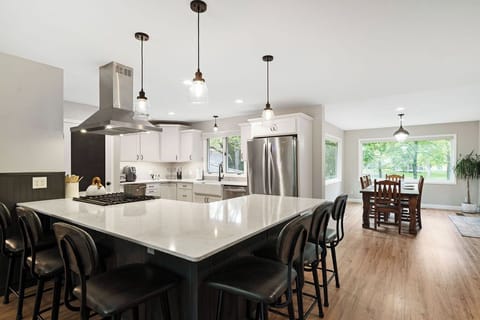 Kitchen Island w/ seating for 6. Dining table w/ seating for 6