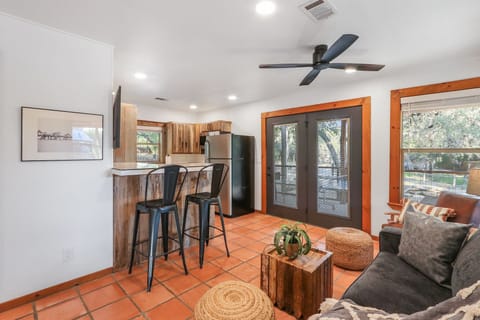 Bar seating at the kitchen