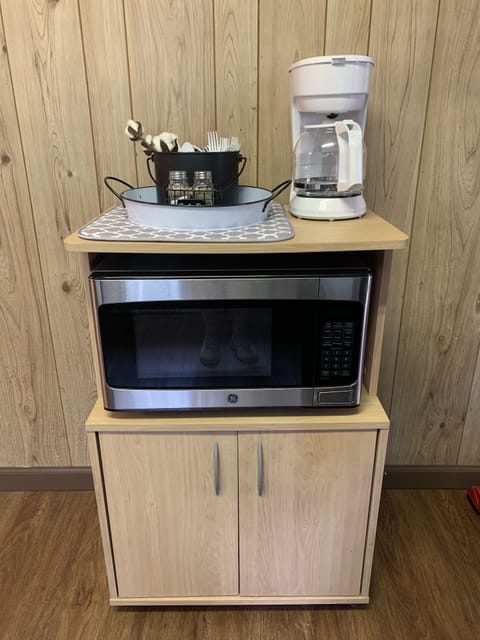 microwave and coffee maker