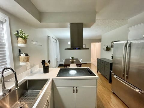 Upstairs main kitchen with all new stainless steel appliances