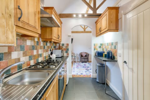 The kitchen at Grindle Cottage, Devon