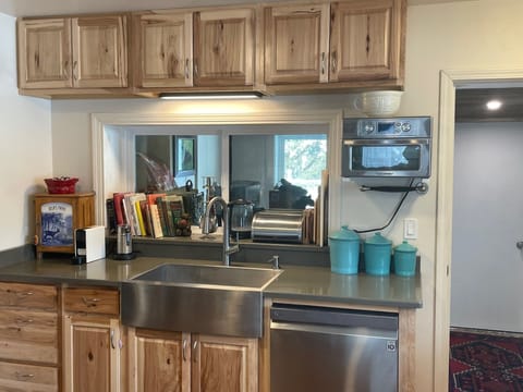 Kitchen with door to mud room.