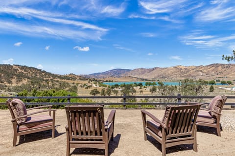View of Brite Lake from the North side of the house. Fire pit has been added. 