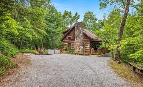 Cabin is on a secluded lot with privacy, but is still close to attractions