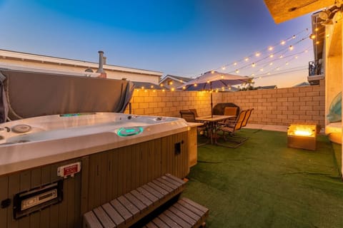 Imagine enjoying the hot tub, fire pit, and BBQ grill in the private backyard looking at the night sky with your friends and family!