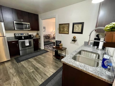 Kitchen View into Living Area