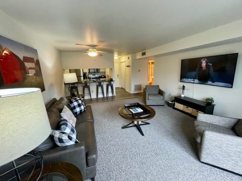 Large Living Area with new 65' HDTV